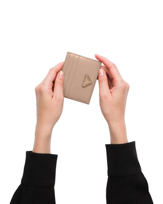 Prada White Saffiano Leather Card Holder