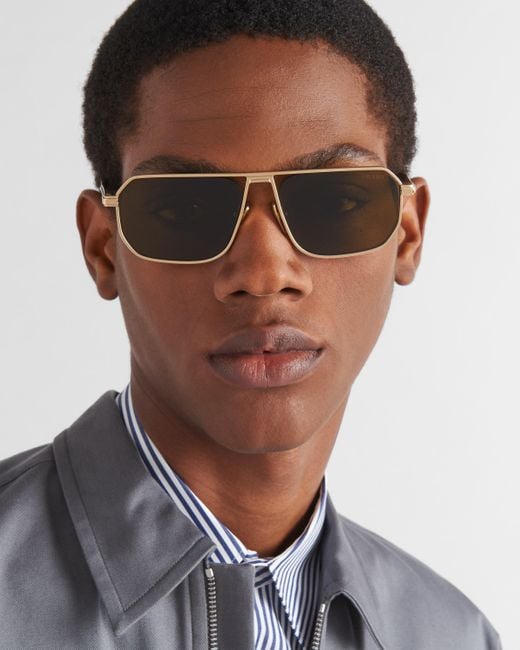 Prada Multicolor Sunglasses With Iconic Metal Plaque for men