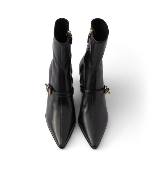 Prada Black Stretch Nappa Leather Booties