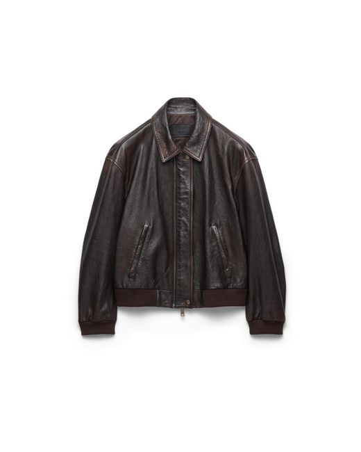 Prada Black Nappa Leather Jacket, Dark