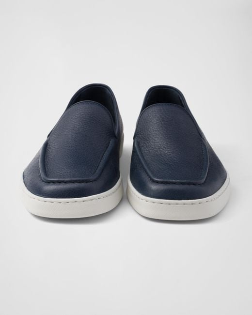 Prada Blue Leather Loafers for men