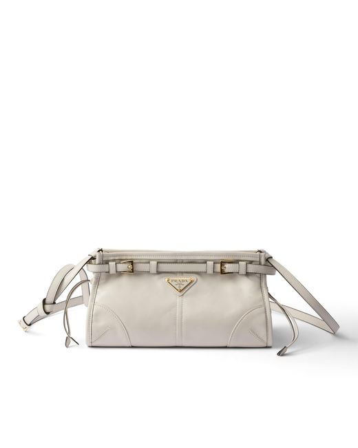 Prada Natural Bonnie Small Leather Shoulder Bag