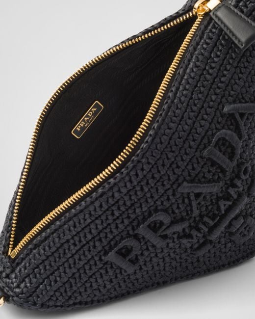 Prada Black Triangle Crochet Shoulder Bag