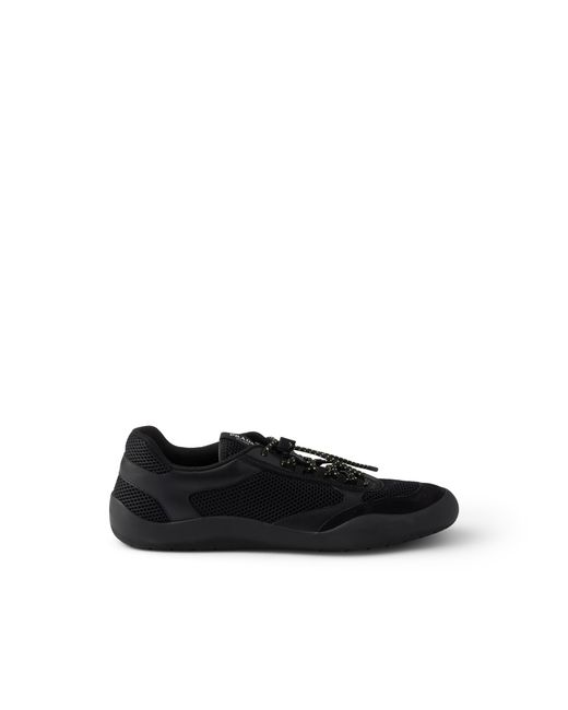 Prada Black Speedrock Mesh Fabric Sneakers