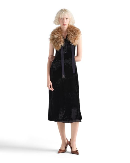 Prada Black Crushed Velvet Dress