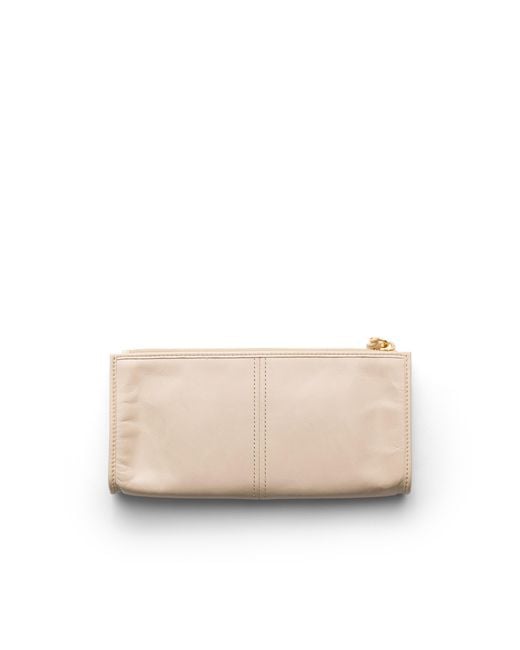 Prada Natural Leather Pouch, Travertine Stone