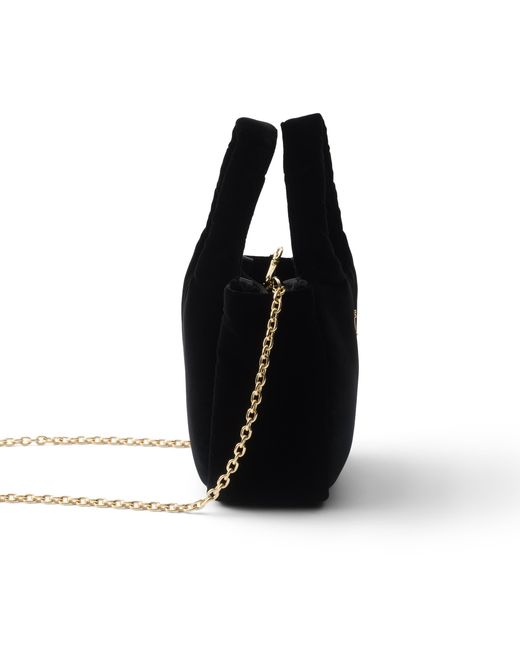 Prada Black Padded Velvet Mini Handbag
