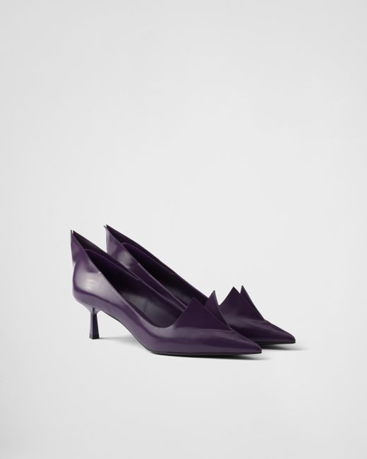 Prada Blue Brushed Leather Pumps
