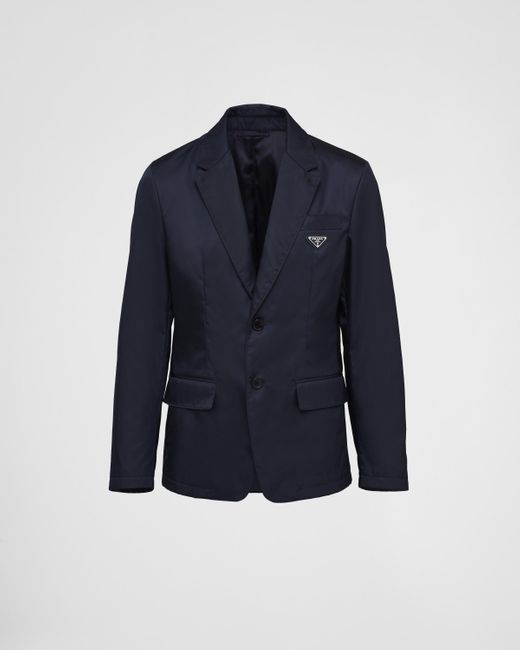 Prada Blue Re-Nylon Single-Breasted Jacket for men