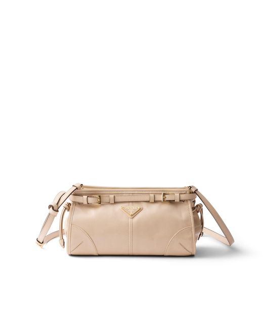 Prada Natural Bonnie Small Leather Shoulder Bag