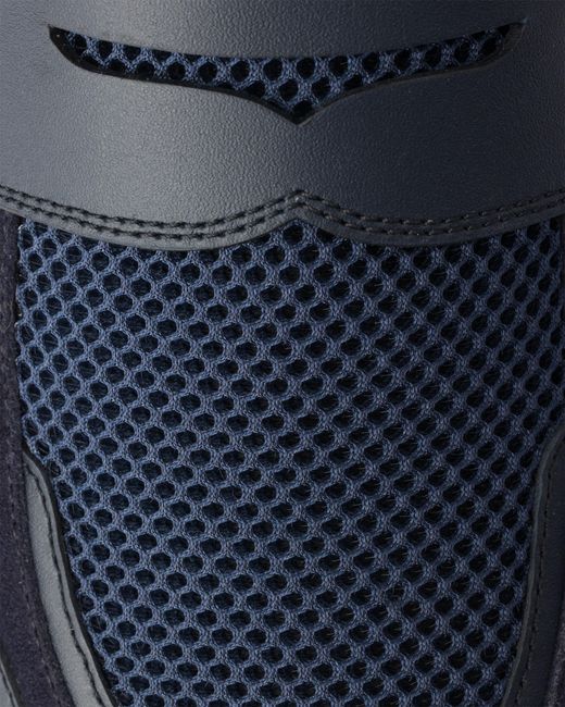 Prada Blue Prax Mesh Fabric And Leather Loafers, Size 5 for men