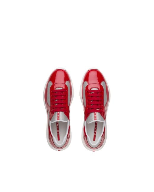Shoes Leather Trainers Sneakers in Red 