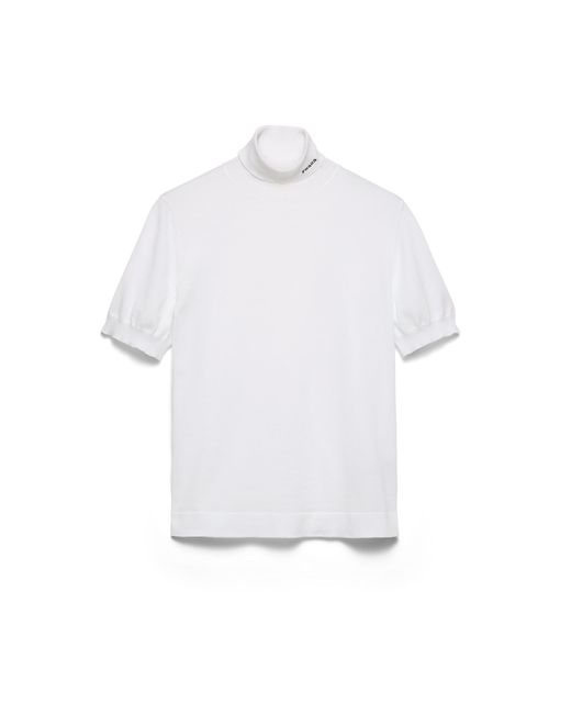 Prada White Cotton Turtleneck Sweater for men