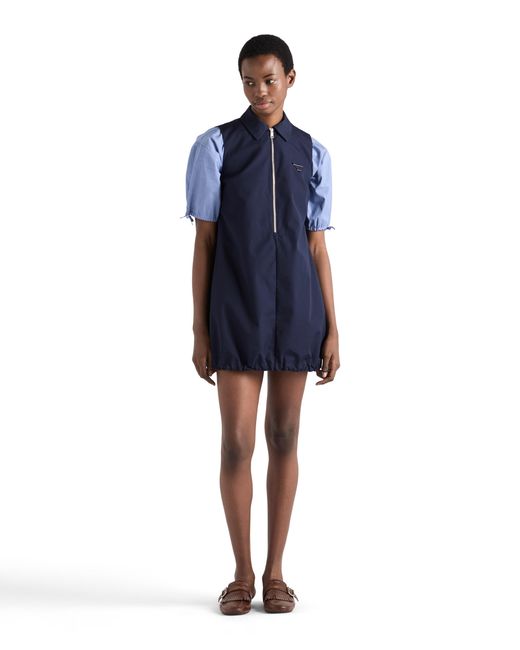 Prada Blue Poplin Mini-Dress