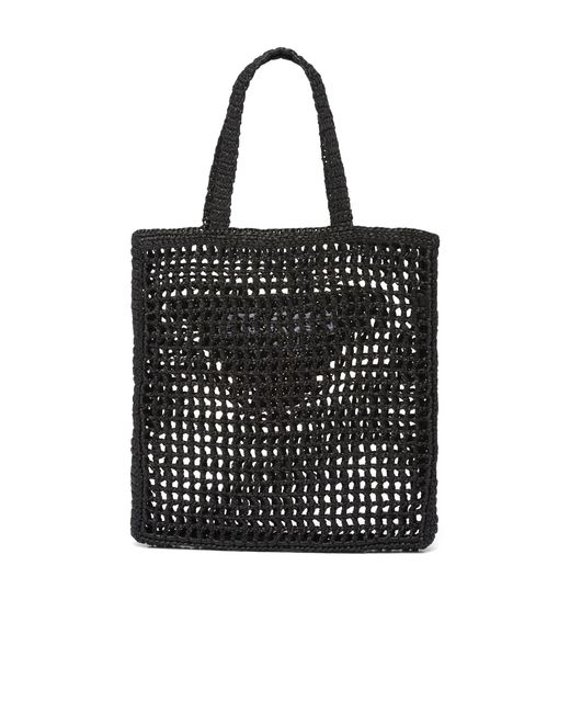 Prada Black Crochet Tote Bag