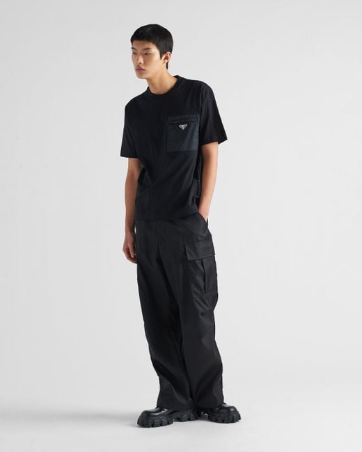 Prada Black T-Shirt With Pocket Detail for men