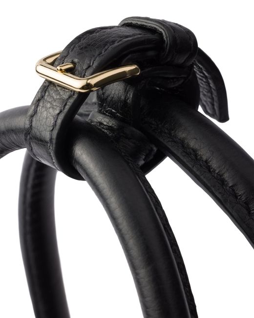 Prada Black Signet Medium Leather Tote Bag
