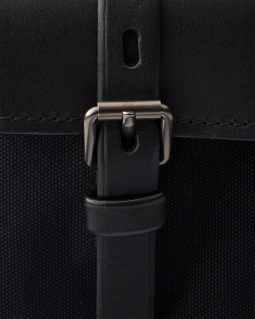 Prada Black Route Mini Canvas And Leather Bucket Bag