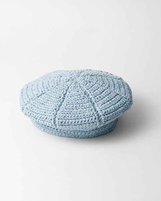 Prada Blue Crochet Cap