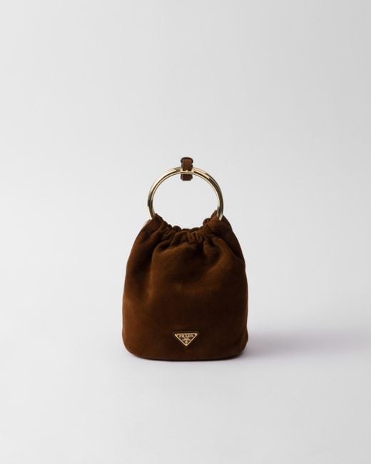【PRADA】Suedeショルダーバッグ Prada Suede Mini-Bag in Brown | Lyst