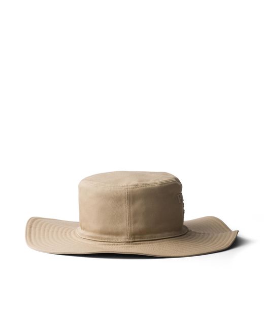 Cappello A Tesa Larga di Prada in White da Uomo