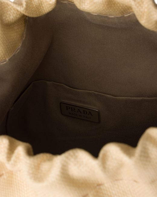 Prada Natural Wish Embroidered Canvas Pouch