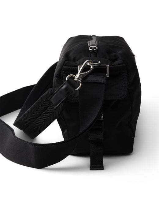 Prada Black Explore Re-Nylon And Leather Bag for men