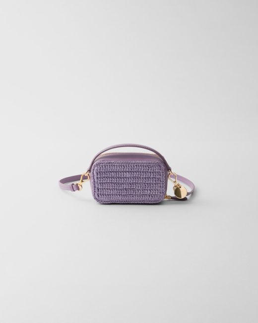 Prada Pink Crochet And Leather Mini-Pouch