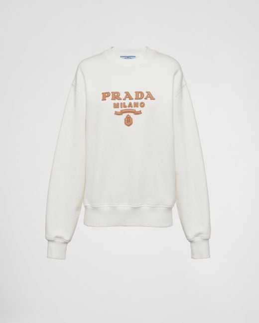 Prada White Oversized Cotton Sweatshirt