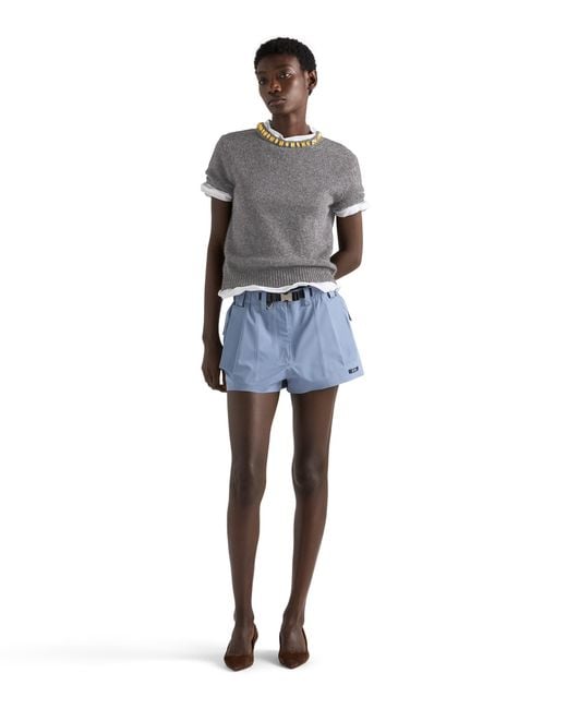 Prada Blue Technical Fabric Shorts