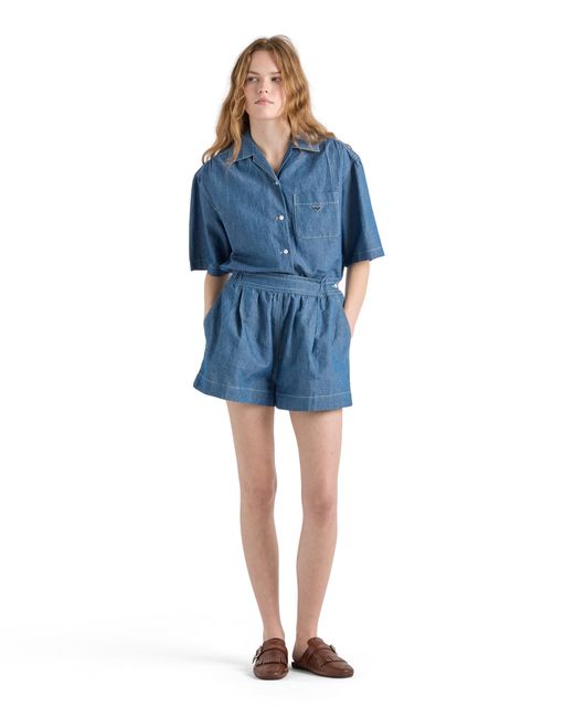 Prada Blue Chambray Jumpsuit, Light