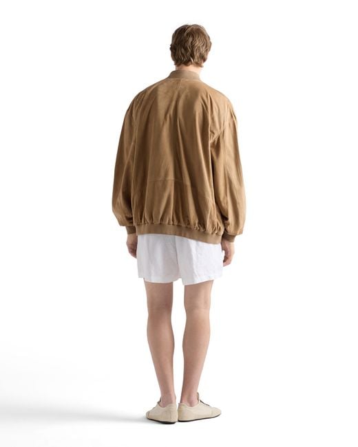 Prada Natural Suede Bomber Jacket for men