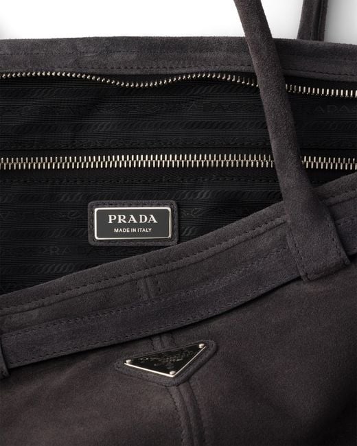 Prada Black Bonnie Suede Tote Bag for men
