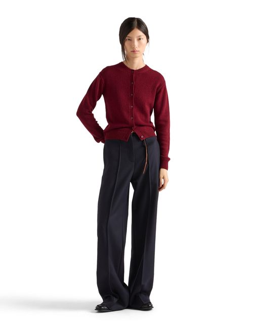 Prada Red Cashmere Cardigan