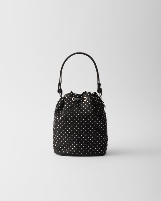 Prada Black Mini Bag Aus Re-Nylon Mit Nieten