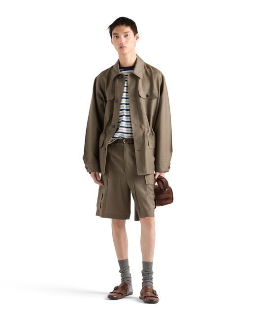 Prada Brown Mohair And Wool Safari Jacket for men