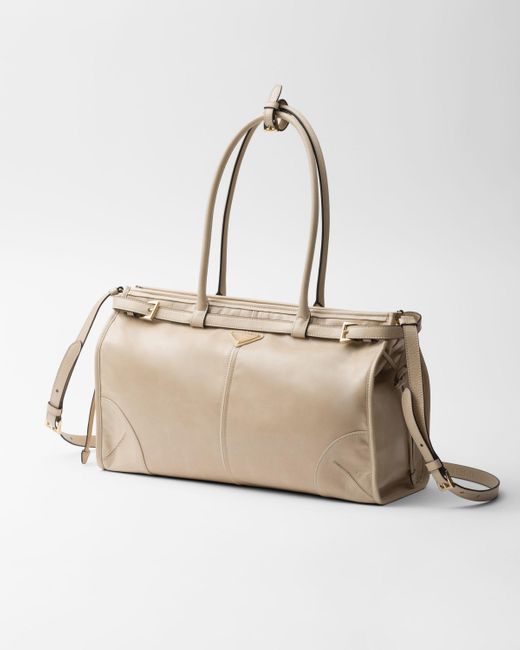 Prada Natural Large Leather Handbag