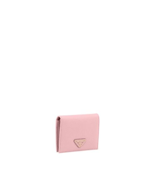 Prada Pink Small Saffiano Leather Wallet