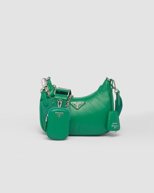 Prada Green Re-edition 2005 Padded Leather Shoulder Bag