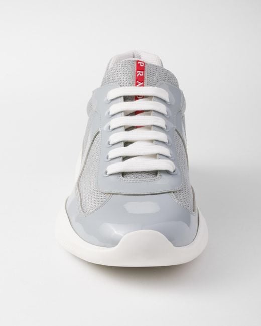 Prada White Patent Leather And Technical Fabric America'S Cup Sneakers for men