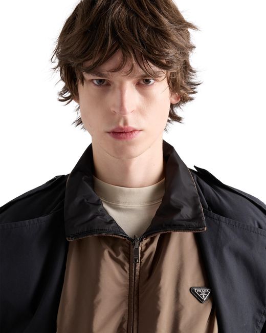 Prada Brown Re-Nylon Jacket, Bark for men