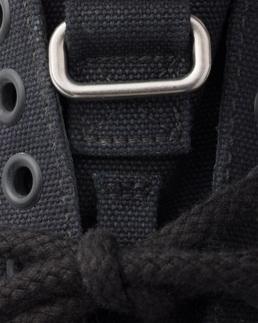 Prada Black Collapse Canvas Sneakers, Size 5,5 for men