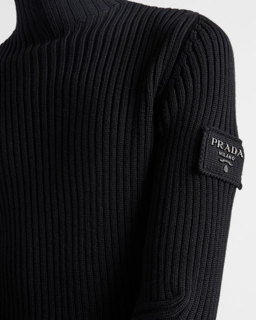 Pull À Col Cheminée En Laine Prada pour homme en coloris Black