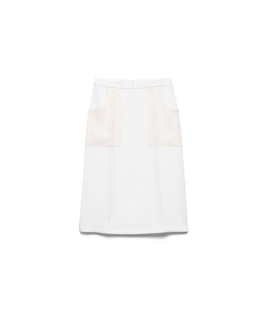 Falda De Sablé Compacto, Mujer, Talla Prada de color White