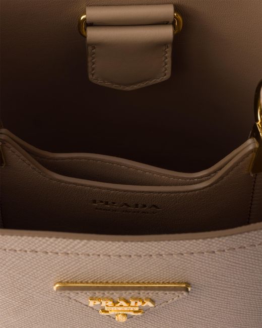 Prada White Panier Mini Saffiano Leather Bag