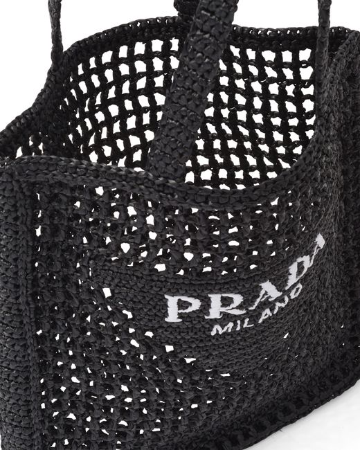 Prada Black Crochet Tote Bag