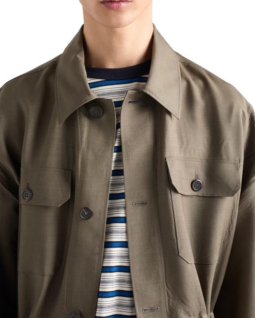 Prada Brown Mohair And Wool Safari Jacket for men