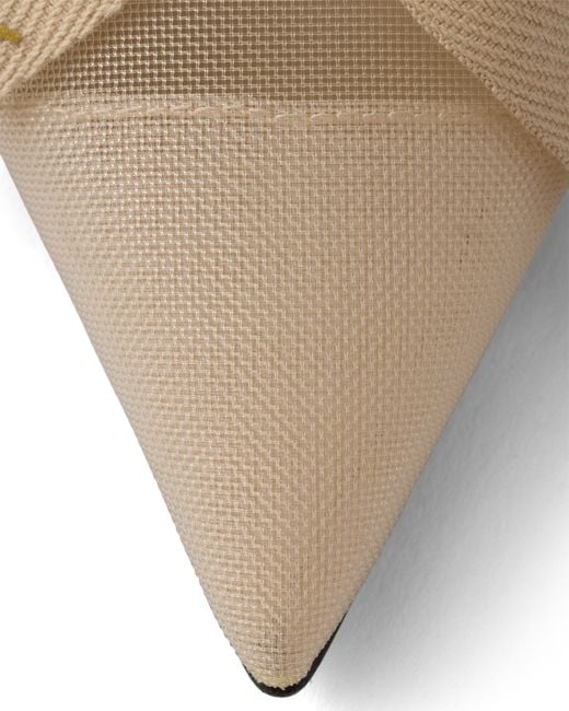 Prada White Mesh Fabric Slingback Pumps