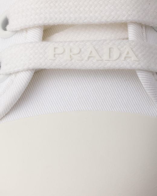Sneakers En Gabardine De Coton Prada en coloris White
