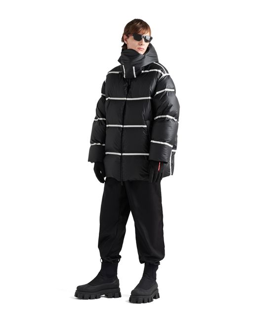 Prada Black Medium-weight Light Technical Fabric Down Jacket for men